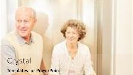  Presentation with rehab clinic - Cool new presentation with old-man-helps-a-disabled backdrop and a lemonade colored foreground