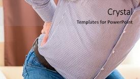  Presentation with old man - PPT layouts enhanced with sciatica - old man holding back because background and a light gray colored foreground