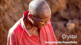  Presentation with africa - Presentation theme featuring old-man-in-an-illegal background and a tawny brown colored foreground