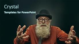  Presentation with old fashioned - Audience pleasing PPT layouts consisting of old-man-in-old-fashioned backdrop and a wine colored foreground