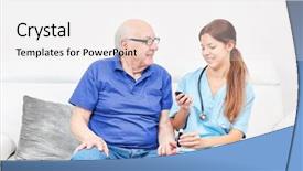  Presentation with old man - Beautiful slides featuring old man in the nursing backdrop and a white colored foreground