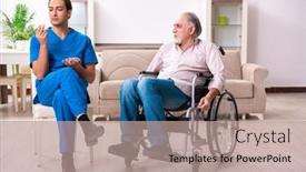  Presentation with caregiver - Slides featuring old-man-in-wheel-chair background and a coral colored foreground