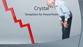  Presentation with falling line - Slide deck having old man look falling financial background and a lemonade colored foreground