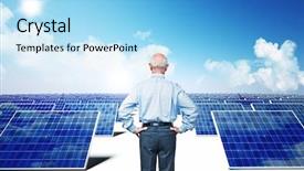  Presentation with solar power - PPT layouts with old man look solar power background and a light blue colored foreground