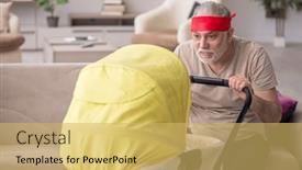  Presentation with newborn - Theme consisting of old-man-looking-after-newborn background and a yellow colored foreground