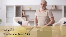  Presentation with newborn - Slides enhanced with old-man-looking-after-newborn background and a yellow colored foreground