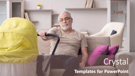  Presentation with newborn - Theme enhanced with old-man-looking-after-newborn background and a gray colored foreground