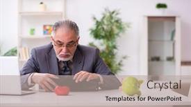  Presentation with lover - Audience pleasing theme consisting of old-man-lover-running-out backdrop and a mint green colored foreground