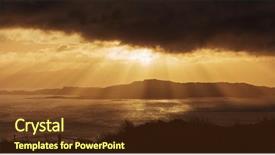  Presentation with colorful sunrise borobudur temple - PPT theme with old man of storr scotland background and a tawny brown colored foreground