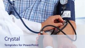  Presentation with blood pressure - Presentation theme consisting of old man patient arterial blood background and a sky blue colored foreground