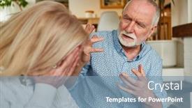  Presentation with old man and music - Slides consisting of old-man-quarreling background and a seafoam green colored foreground