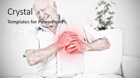  Presentation with uae old man - Beautiful presentation theme featuring old man suffering with heart backdrop and a white colored foreground