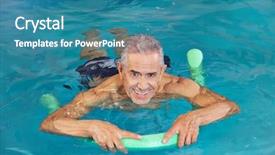  Presentation with 25 may 2016 hotel swimming - Amazing slide set having old man swimming in water backdrop and a teal colored foreground