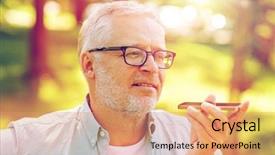  Presentation with recorder - Slide set consisting of old man using voice command background and a coral colored foreground