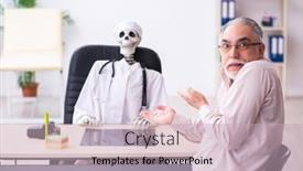  Presentation with old man - Presentation theme featuring old-man-visiting-dead-doctor background and a soft green colored foreground