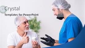  Presentation with plastic surgery - Theme having old-man-visiting-male-doctor background and a sky blue colored foreground