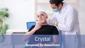  Presentation with surgery - Theme featuring old-man-visiting-young-doctor background and a ocean colored foreground