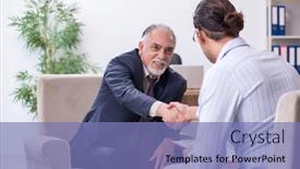  Presentation with old man - Amazing slides having old-man-visiting-young-male backdrop and a teal colored foreground