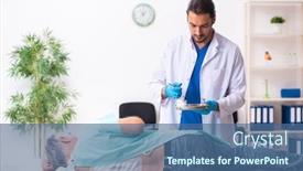  Presentation with old man - Cool new theme with old-man-visiting-young-male backdrop and a ocean colored foreground