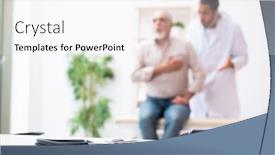  Presentation with cardiologist - Slide deck featuring old-man-visiting-young-male background and a white colored foreground