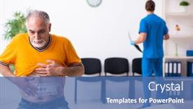  Presentation with old man and music - Colorful slides enhanced with old-man-visiting-young-male backdrop and a ocean colored foreground