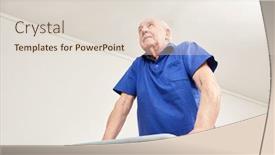  Presentation with rehab - Colorful PPT theme enhanced with old-man-walking-with-walking backdrop and a lemonade colored foreground