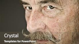  Presentation with old man - Audience pleasing presentation consisting of old man with a grey backdrop and a tawny brown colored foreground