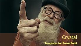  Presentation with old man - Audience pleasing slides consisting of old-man-with-a-long backdrop and a tawny brown colored foreground