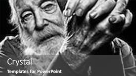 Presentation with old age - Colorful presentation design enhanced with old-man-with-a-long backdrop and a dark gray colored foreground
