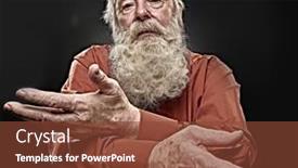  Presentation with old man - Beautiful presentation theme featuring old-man-with-a-long backdrop and a tawny brown colored foreground