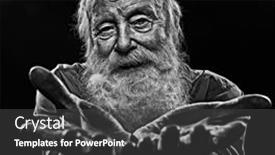  Presentation with old age - PPT theme consisting of old-man-with-a-long background and a dark gray colored foreground