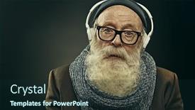  Presentation with old music - Slides enhanced with old-man-with-a-white background and a wine colored foreground