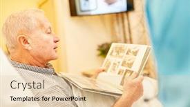  Presentation with alzheimer - Audience pleasing presentation theme consisting of old-man-with-alzheimer-looks backdrop and a lemonade colored foreground