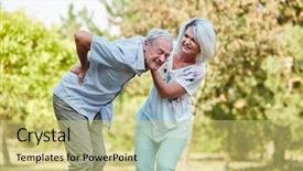  Presentation with old people help the people - Amazing presentation theme having old man with back pain backdrop and a yellow colored foreground