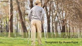  Presentation with werry old man and gis music - Presentation consisting of old-man-with-crutches-walking background and a yellow colored foreground