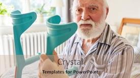 Presentation with old man - PPT layouts enhanced with old-man-with-crutches background and a  colored foreground