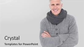  Presentation with flare - Amazing presentation design having old man with grey backdrop and a  colored foreground