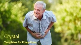  Presentation with stomach - Colorful theme enhanced with old-man-with-stomach-ache backdrop and a tawny brown colored foreground