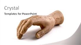  Presentation with mannequin - Audience pleasing slide deck consisting of old-mannequin-hand-on-white backdrop and a white colored foreground