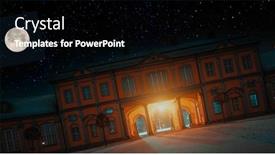  Presentation with night sky - PPT theme having old-mansion-against-the-backdrop background and a black colored foreground