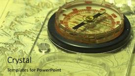  Presentation with compass map - Colorful theme enhanced with old map and compass backdrop and a  colored foreground