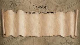  Presentation with scroll paper - Audience pleasing theme consisting of old-map-background-with-blank backdrop and a coral colored foreground