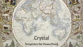  Presentation with old london - Colorful slide deck enhanced with old map of hemisphere oriental backdrop and a light gray colored foreground