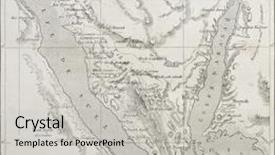  Presentation with old map - Presentation theme enhanced with old map of sinai peninsula background and a light gray colored foreground