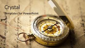  Presentation with old map - Colorful presentation theme enhanced with old map with compass backdrop and a coral colored foreground