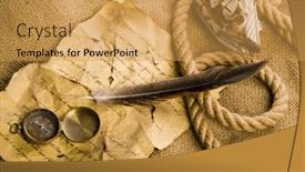  Presentation with old ship - PPT theme having old map with ship background and a yellow colored foreground