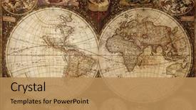  Presentation with old map - Colorful PPT theme enhanced with old map backdrop and a coral colored foreground