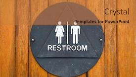  Presentation with old wood - Theme having old-marine-unisex-restroom-sign background and a gold colored foreground