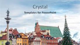  Presentation with market - Presentation theme with old-market-square-in-warsaw background and a light blue colored foreground