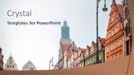  Presentation with poland - Amazing slides having old-market-square-rynek backdrop and a sky blue colored foreground